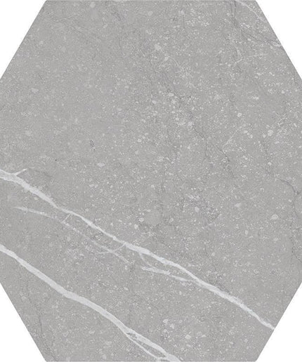 floor tiles hexagon porcelain 8x9 Hex petra grey