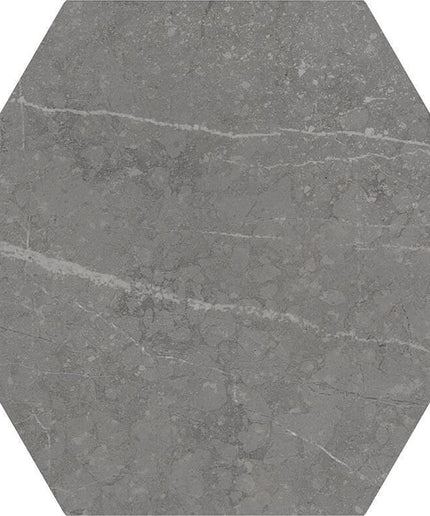 floor tiles hexagon porcelain 8x9 Hex Petra charcoal