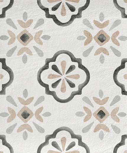 Decorative tile pattern with geometric design on a white background