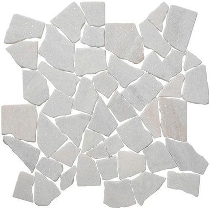 large random tumbled marble tile mosaic Large Random White Marble