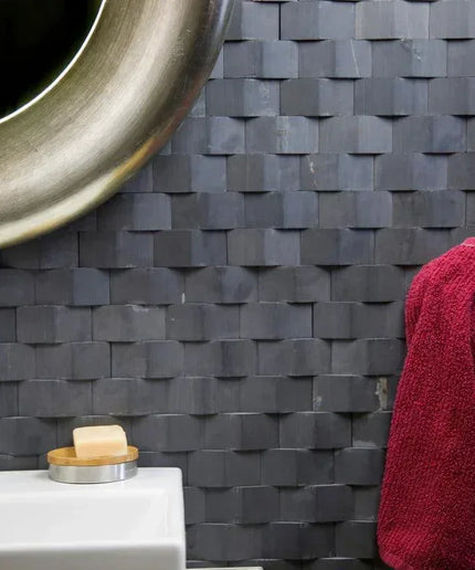 sutra black new wave wall tile