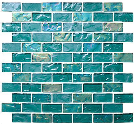 offset lava glass mosaic tile 1x2 Offset Cool Tropics