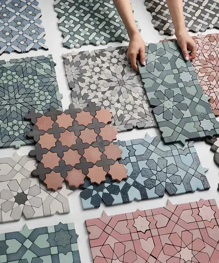 alpana lava stone tiles mixed colors