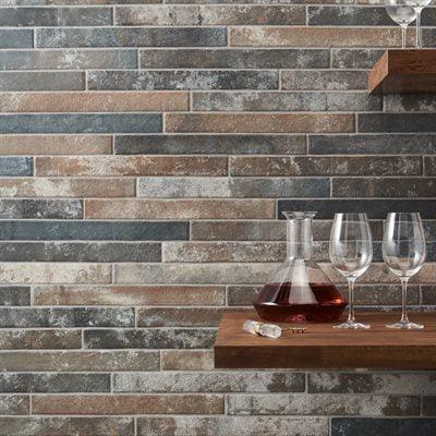 industrial red 2x18 wall tiles flat panel