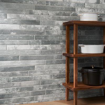 light grey 2x18 wall tiles flat panel