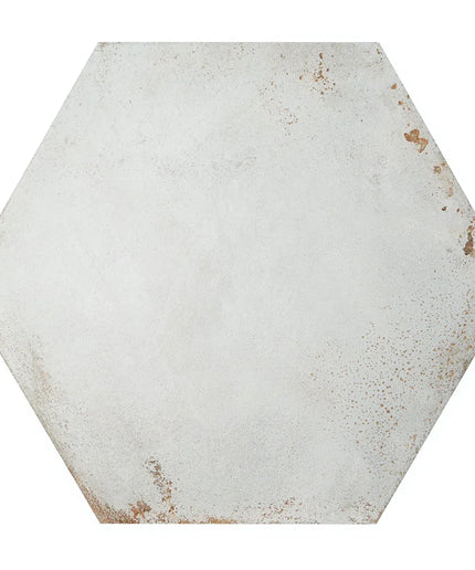 Hexagonal tile with a textured surface on a white background