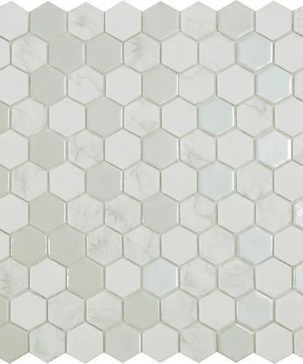 glass hexagon tile 1 4x1 4 antarctica snow hexagon