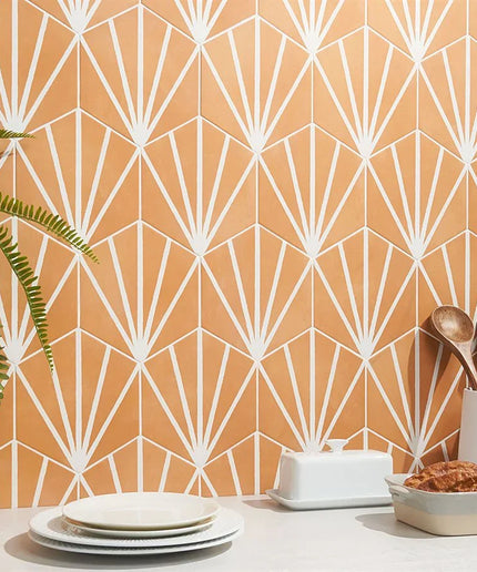 aries-orange-white-lines-hex-tile-walls