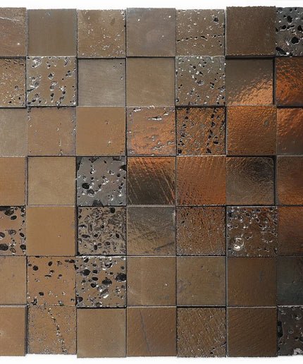 Mosaic tile pattern with various brown and gray shades