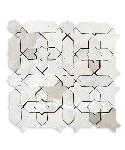 atlas white starburst 10x10 mosaic tiles