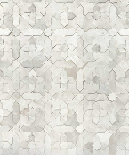 atlas white starburst 10x10 mosaic tile