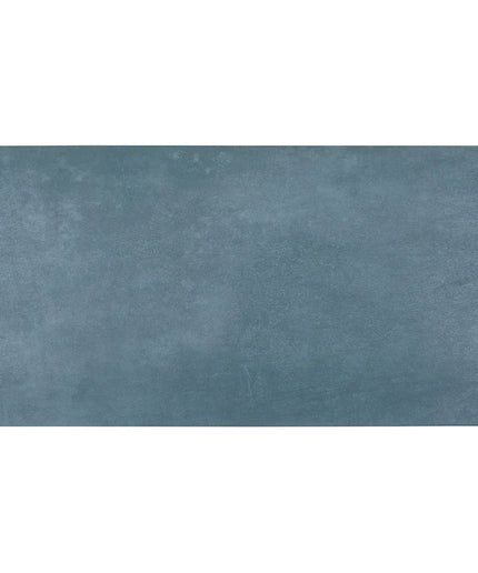 Rectangular blue tile with a textured surface on a white background