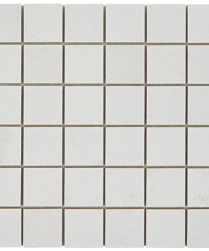 White square tiles with a subtle pattern on a white background