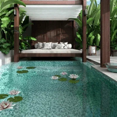 nature bright squares glass mosaic tile