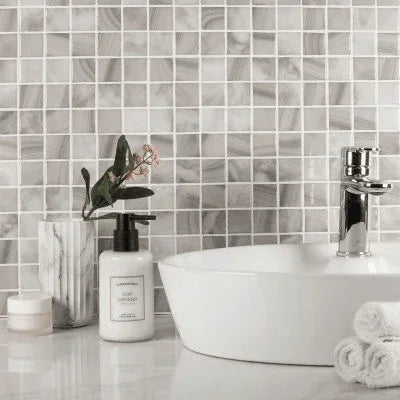 nature bright squares glass mosaic tile