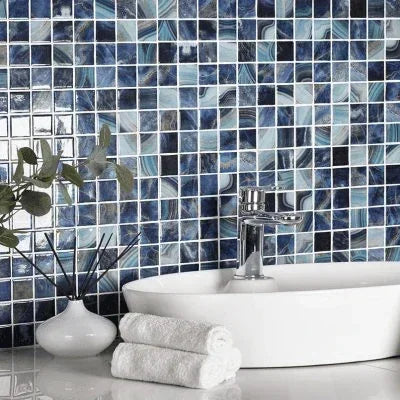 nature bright squares glass mosaic tile