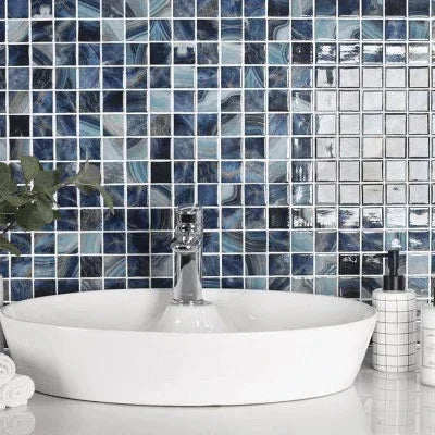 nature bright squares glass mosaic tile