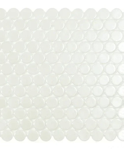 bright penny round glass mosaic 1x1 Penny Rounds circle white matte