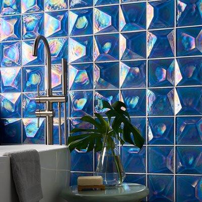 blue dimensional 6x6 glass tiles