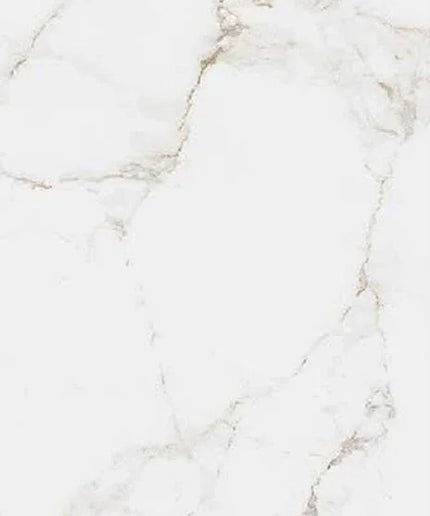 White marble tile with subtle gold veining on a white background