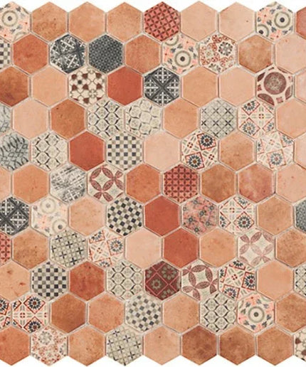 terre hexagon glass mosaic 1 4x1 4 Terre decor blue hexagon