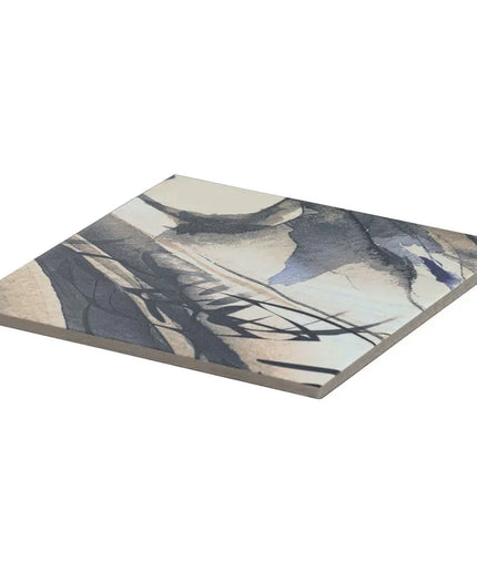 Square ceramic tile with abstract design on a white background