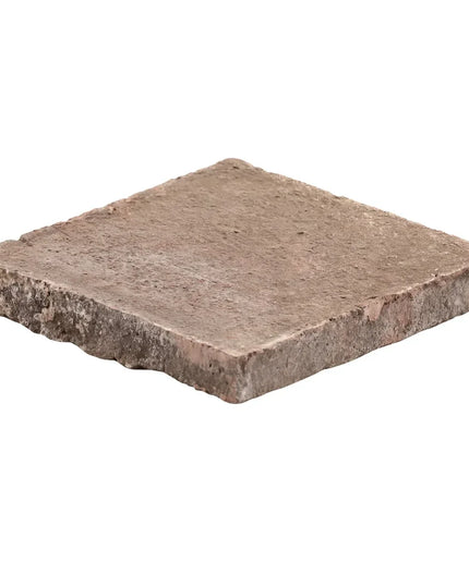 Square stone pavement block on a white background