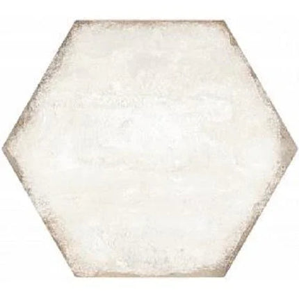 Hexagonal tile with a textured surface on a white background