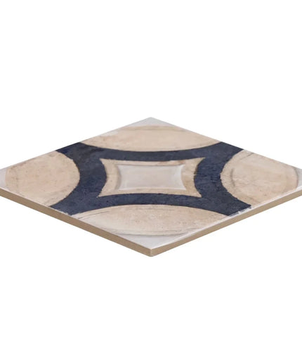 Decorative tile with geometric pattern on a white background