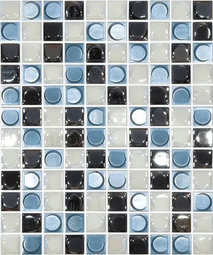 aura squares glass mosaic 1x1