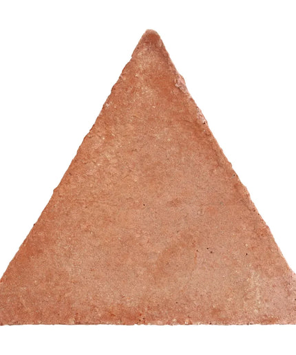 Triangular terracotta tile on a white background