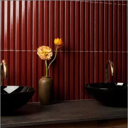 accordion fluted porcelain 3d tile polished 5x16