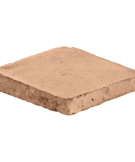 Square brown stone block on a white background