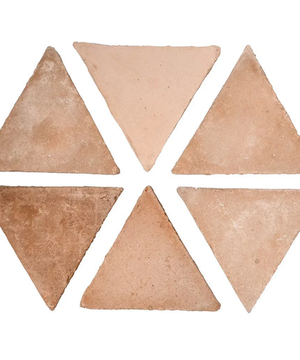 Six triangular tiles arranged in a hexagonal pattern on a white background