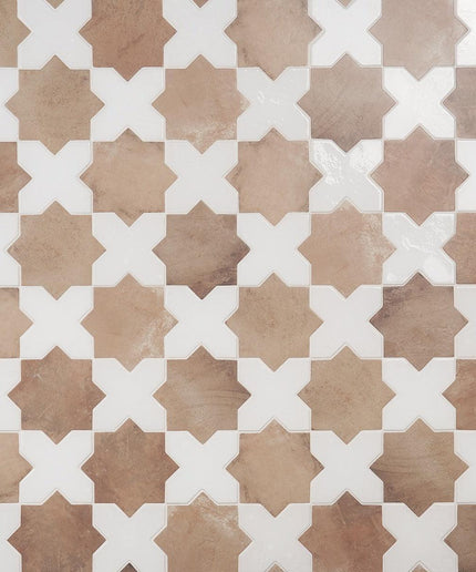 star cross cotto white 6x6 tile