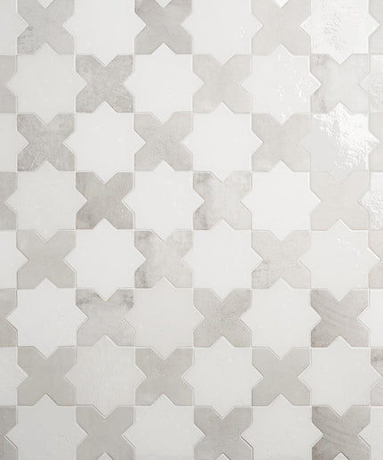 star and cross tile 6x6 white