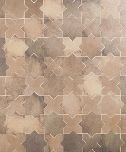 taupe matte 6x6 star cross tiles