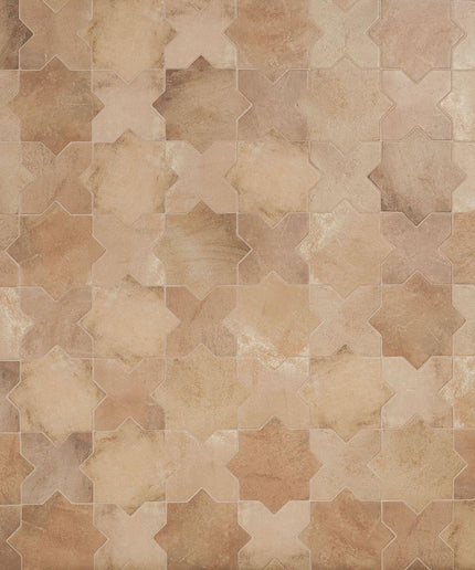 terracotta matte 6x6 star cross tiles