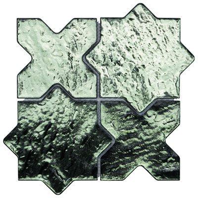 Star Cross Glass Tile 8x8 green