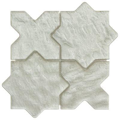 Star Cross Glass Tile 8x8 white