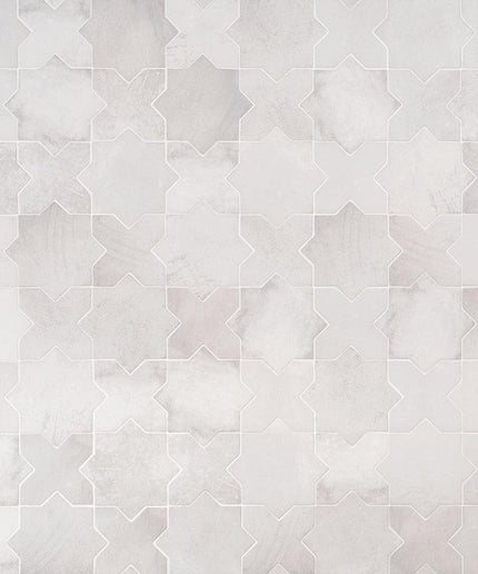 white matte 6x6 star cross tiles