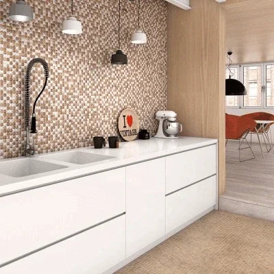 wood tile looks wall and floor