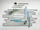 Island Stone glass essential tiles for kitchen backsplash and shower walls. Shop mosaic subway 2x8 tiles and square 12x12 tile.