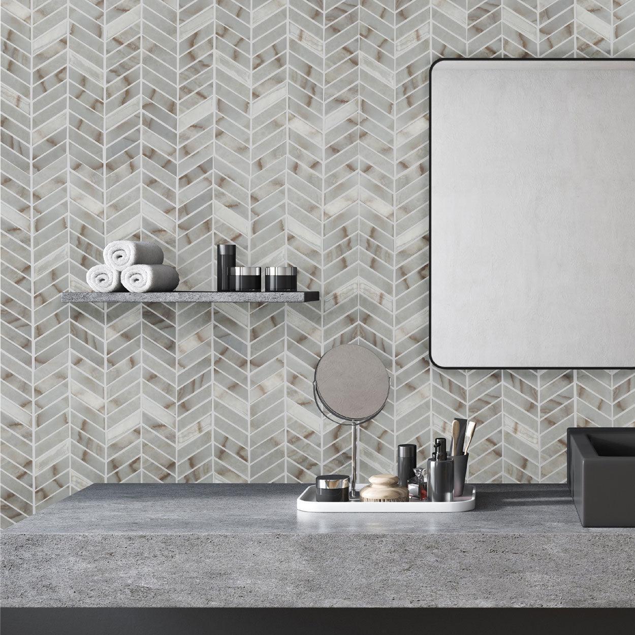 chevron tile looks