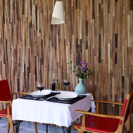 Recycled wood tile for walls indoor and outdoor