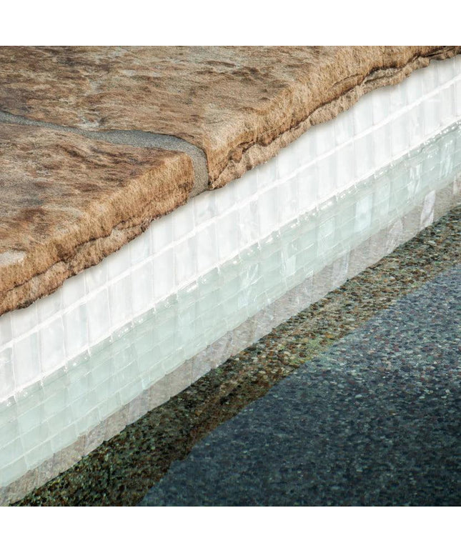 straight set lava glass 1x1 pool tile molten frost