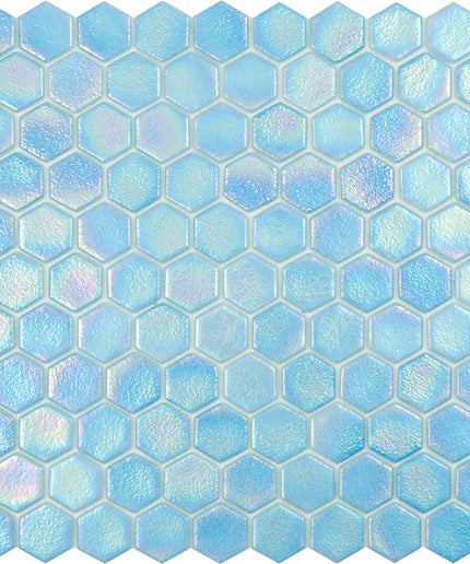 shell hexagon glass mosaic 1x1 Shell 561 Ocean Blue