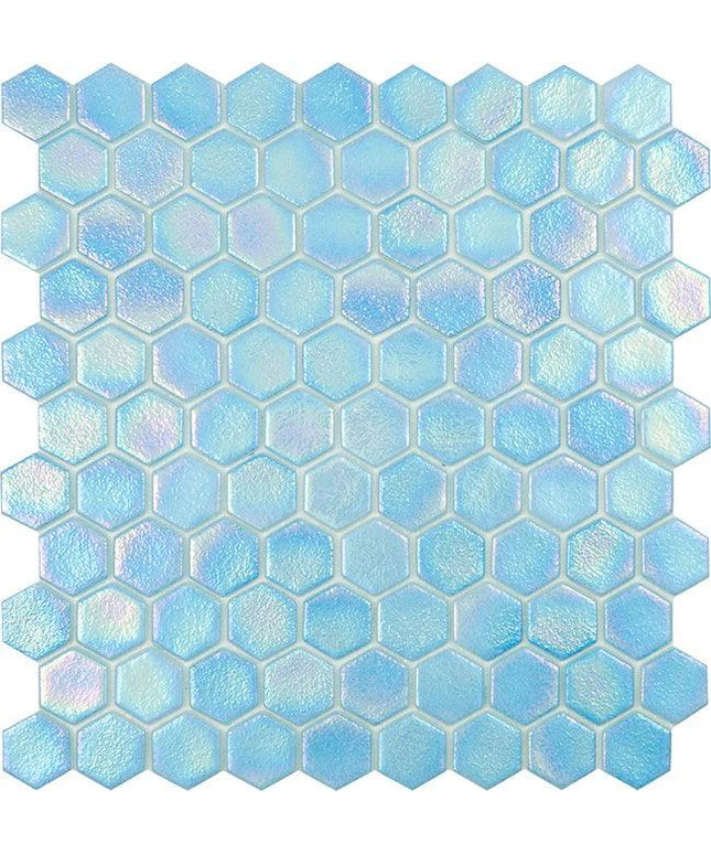 shell hexagon glass mosaic 1x1 Shell 561 Ocean Blue