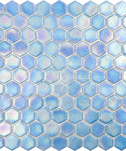 shell hexagon glass mosaic 1x1 Shell 552 Azule