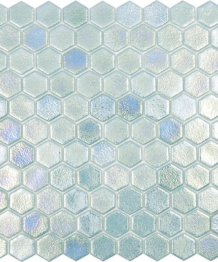 shell hexagon glass mosaic 1x1 